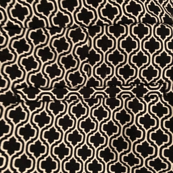 Dalia black & white abstract print cotton crop trouser pant work wear size 6 - Picture 9 of 11